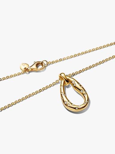 Organisch Gevormde Tweekleurige Hanger met Ketting
