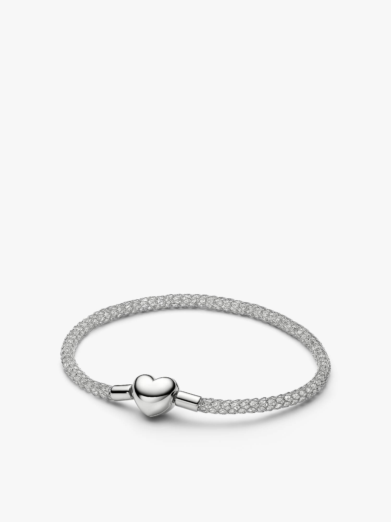 Sprankelende Mesh Armband met Hartsluiting 