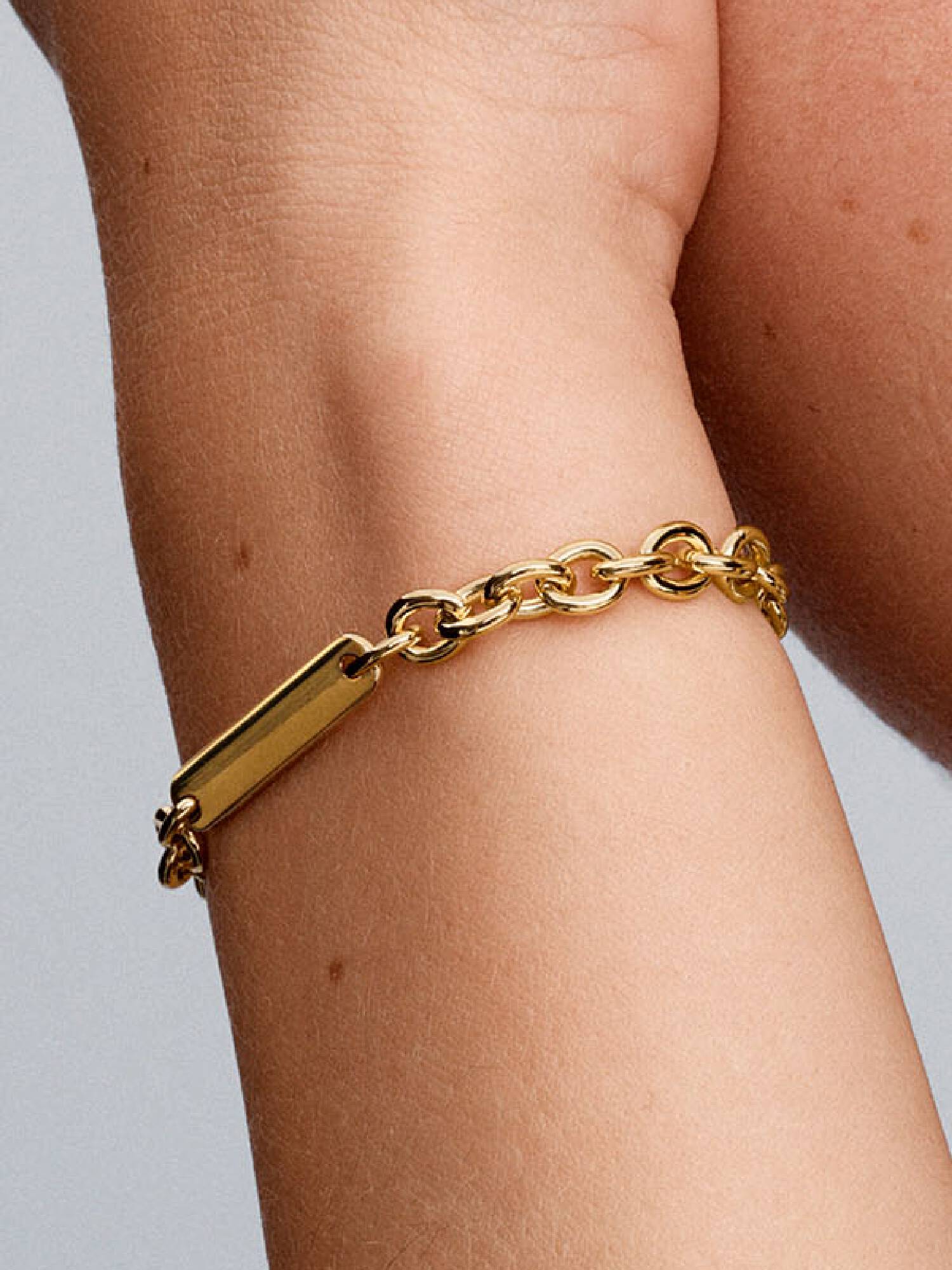 Schakelarmband met Graveerbare Balk