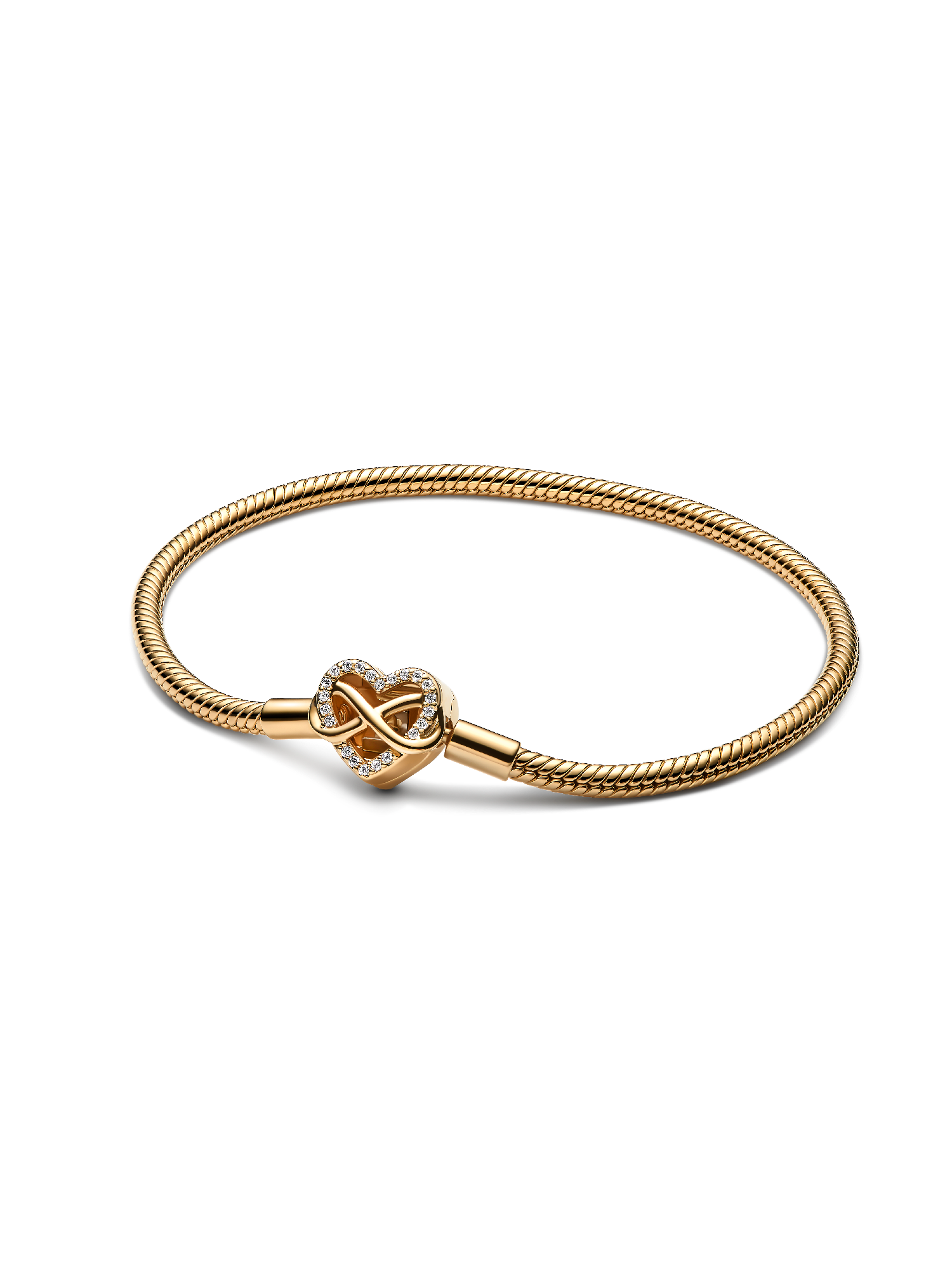 Sparkling Infinity Heart Clasp-slangenschakelarmband