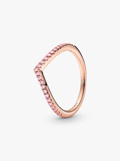 Pandora Timeless Sprankelend Roze Wishbone Ring