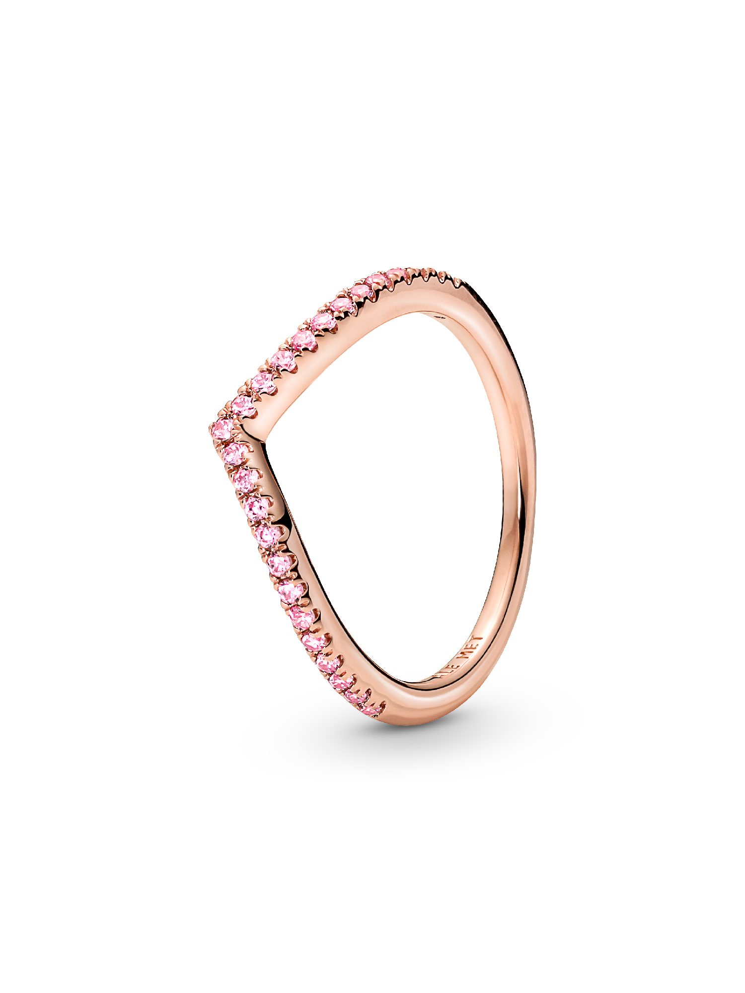 Pandora Timeless Sprankelend Roze Wishbone Ring