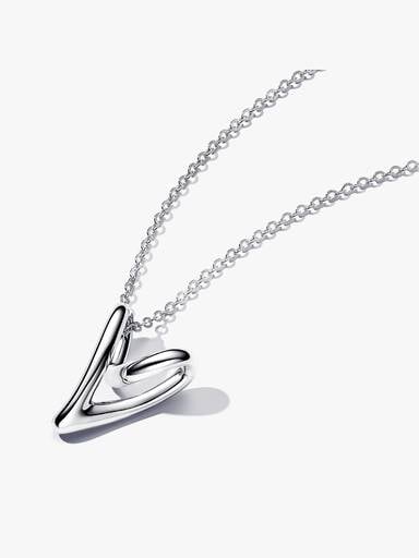 Organisch Gevormde Ketting met Hartvormige Hanger