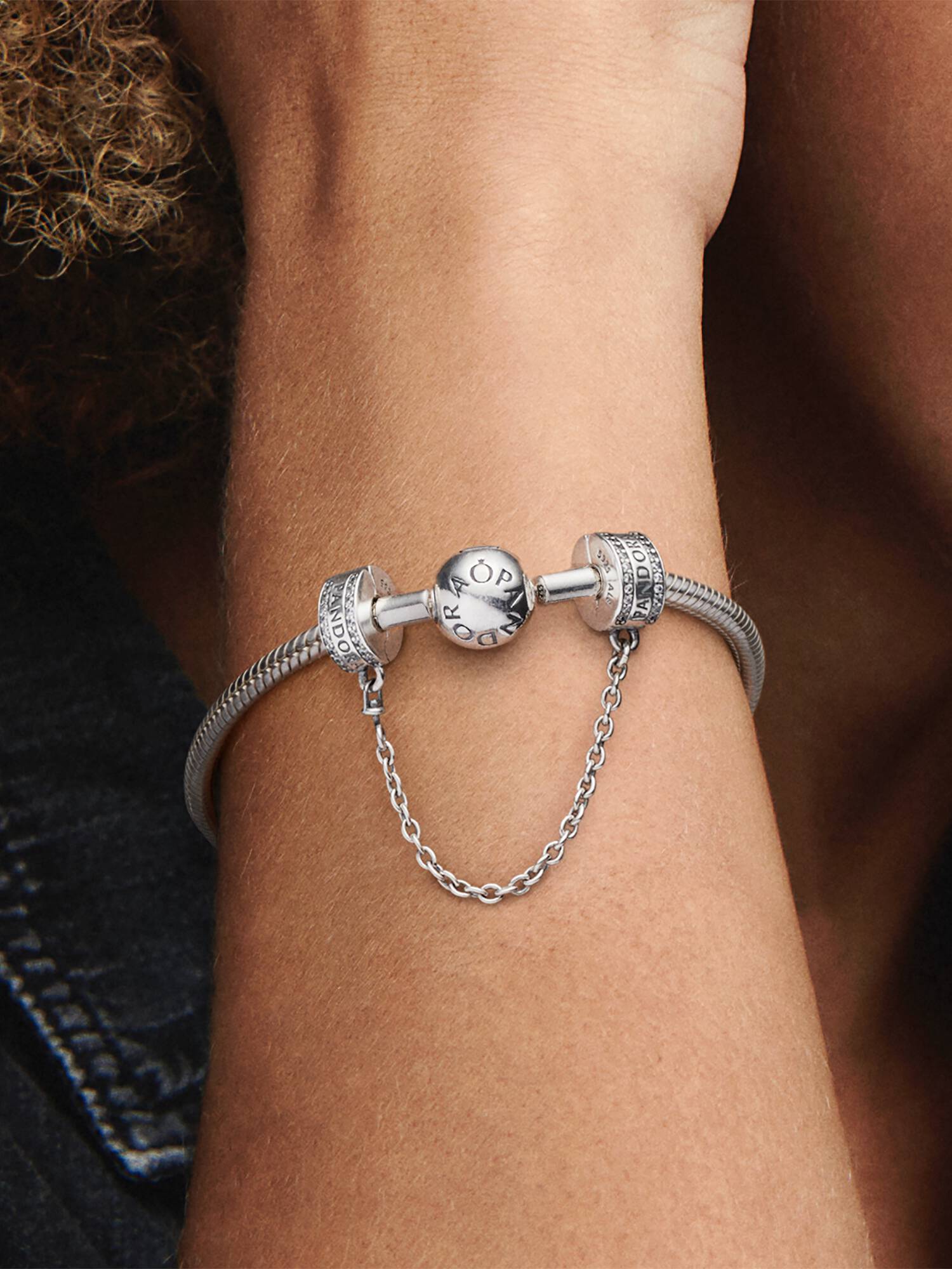 Pandora Logo Veiligheidsketting Clip Bedel