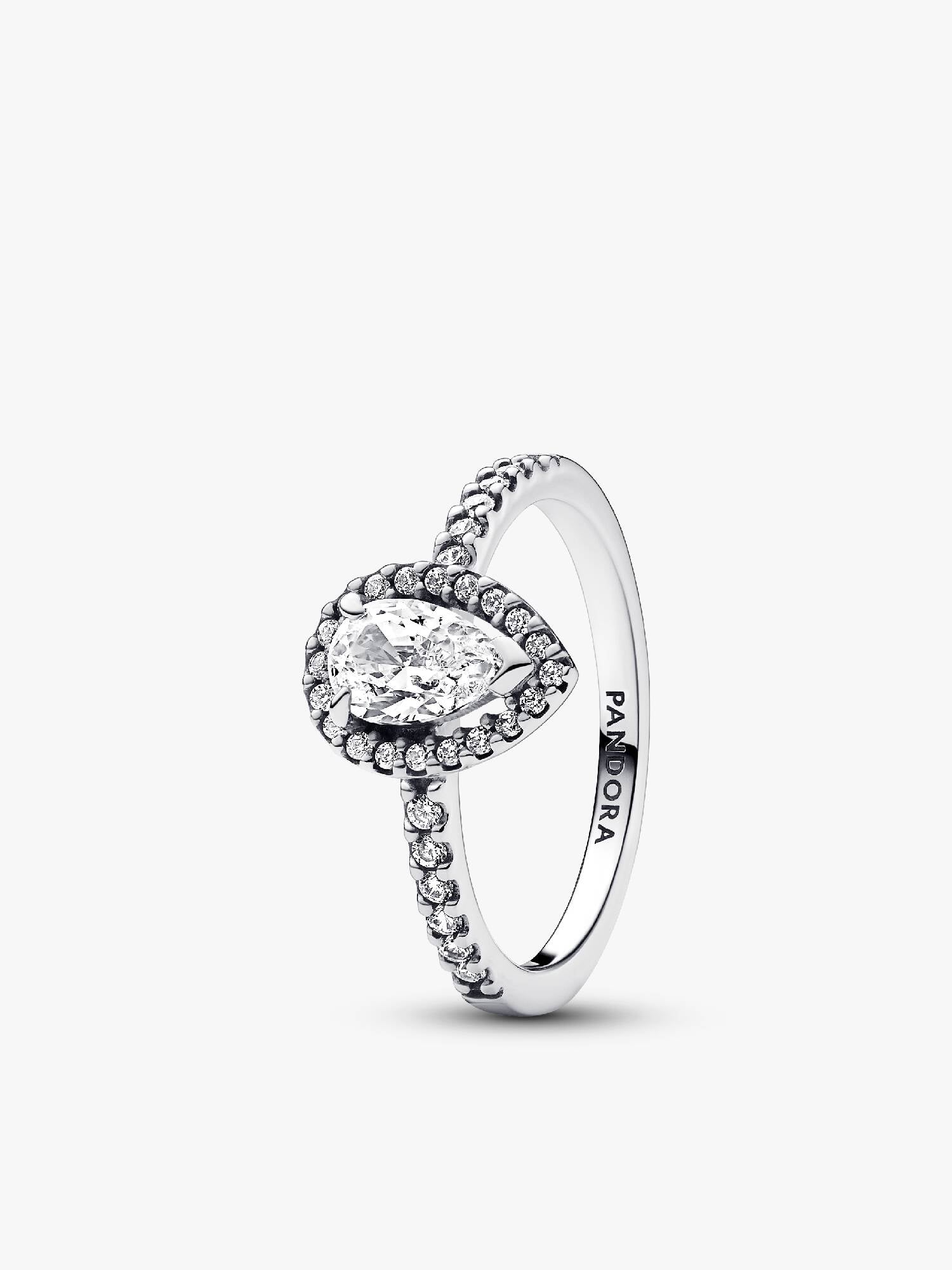 Sprankelende Peer Halo Ring