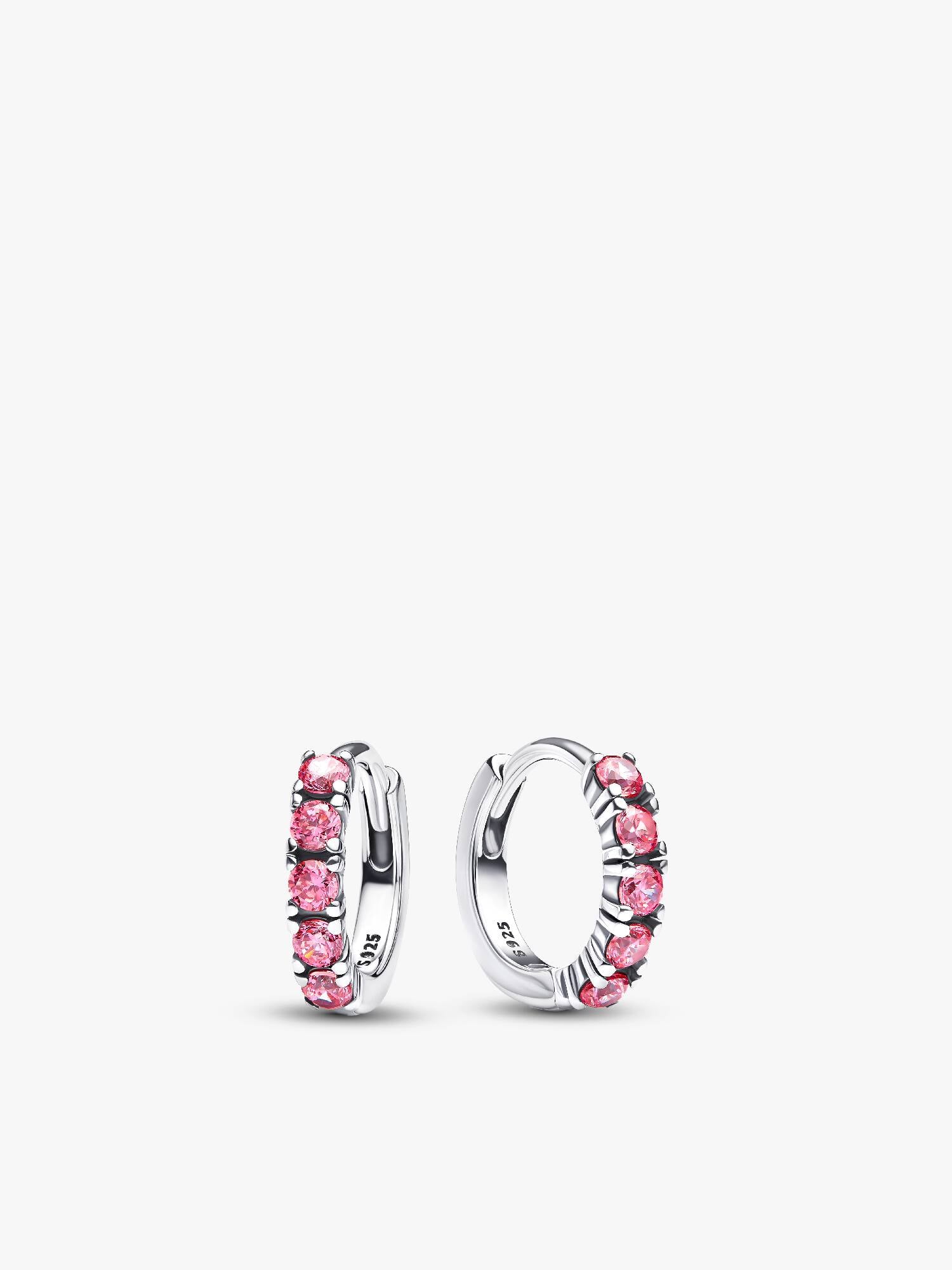 Roze Huggie Oorringen