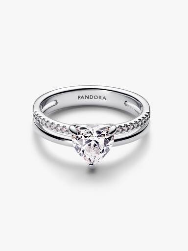 Dubbele Band Ring Met Hart
