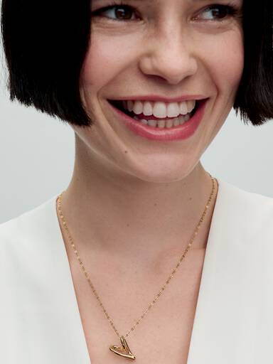 Organisch Gevormde Ketting met Hartvormige Hanger