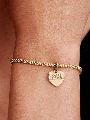 Hangende bedel met graveerbaar love-hart