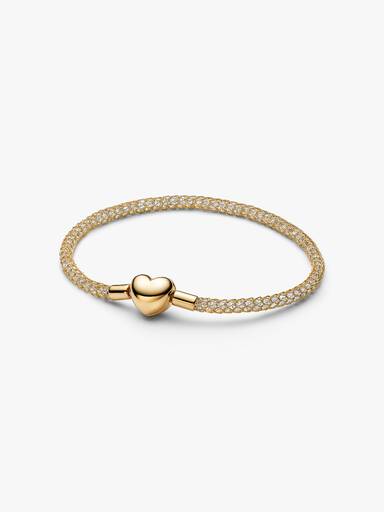 Sprankelende Mesh Armband met Hartsluiting