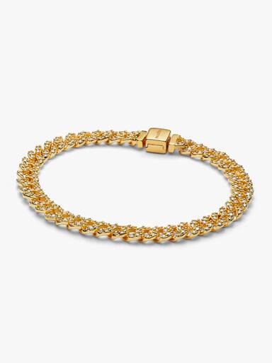 Armband met Cubaanse schakel en pavé