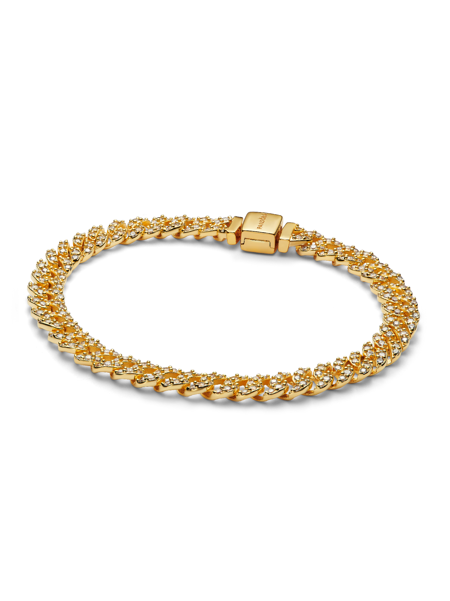 Armband met Cubaanse schakel en pavé