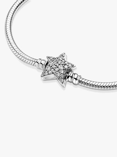 Pandora Moments Snake Chain Armband met Asymmetrische Ster Sluiting