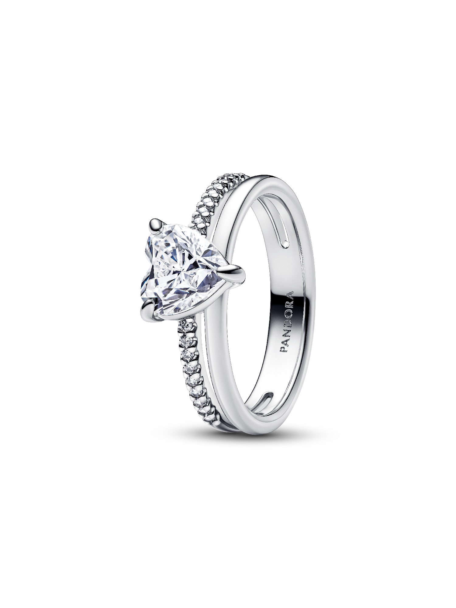 Dubbele Band Ring Met Hart
