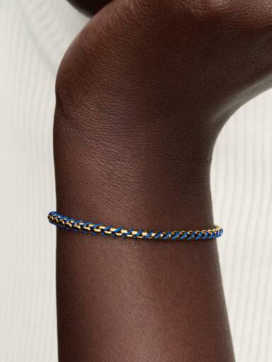 Blauwe Koord Schakelarmband