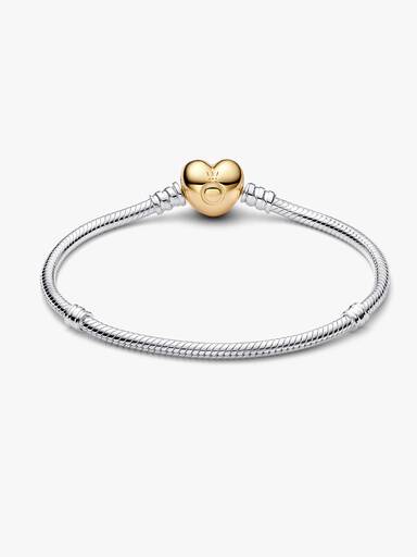 Slangenschakelarmband met hartvormige sluiting
