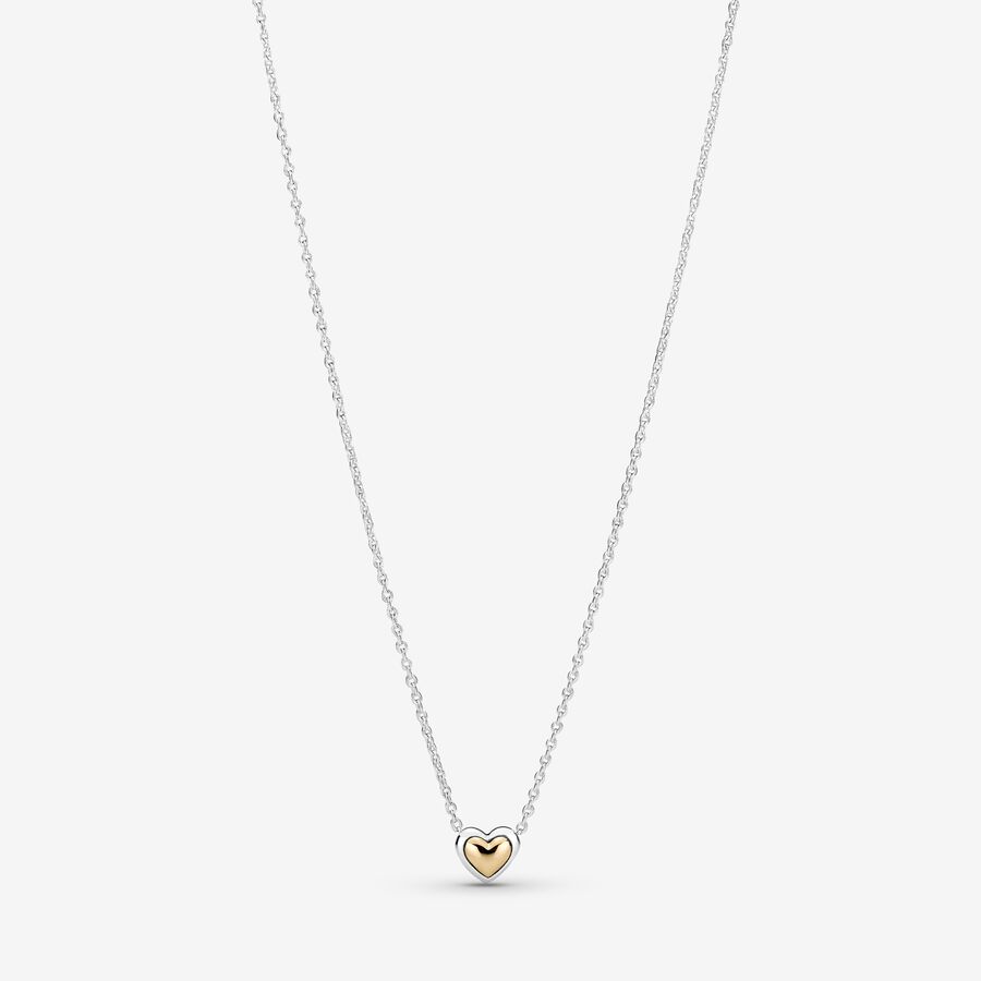 Domed Golden Heart Collier Necklace image number 0