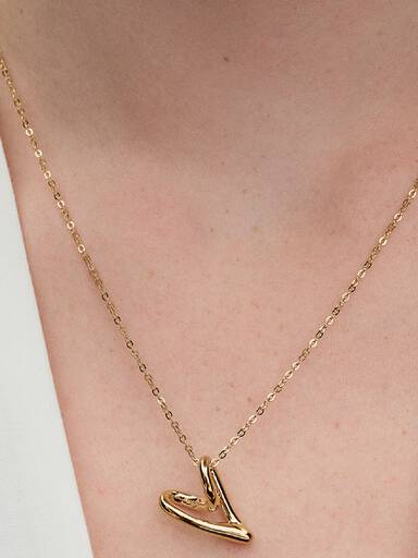 Organisch Gevormde Ketting met Hartvormige Hanger
