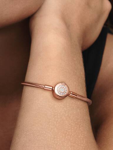Pandora Moments Sprankelende Crown O Snake Chain Armband