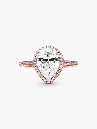 Sprankelende Traan Stralenkrans Ring