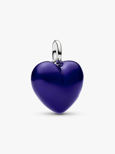 Blauw Gezwollen Hart Hangende Bedel