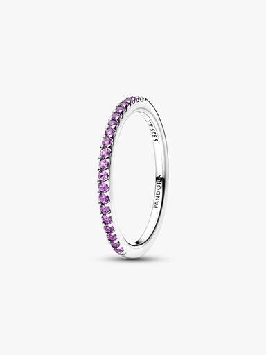 Sprankelende Paarse Halve Eternity Bandring