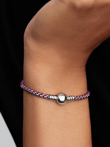 Paars Koord Doos Schakel Armband