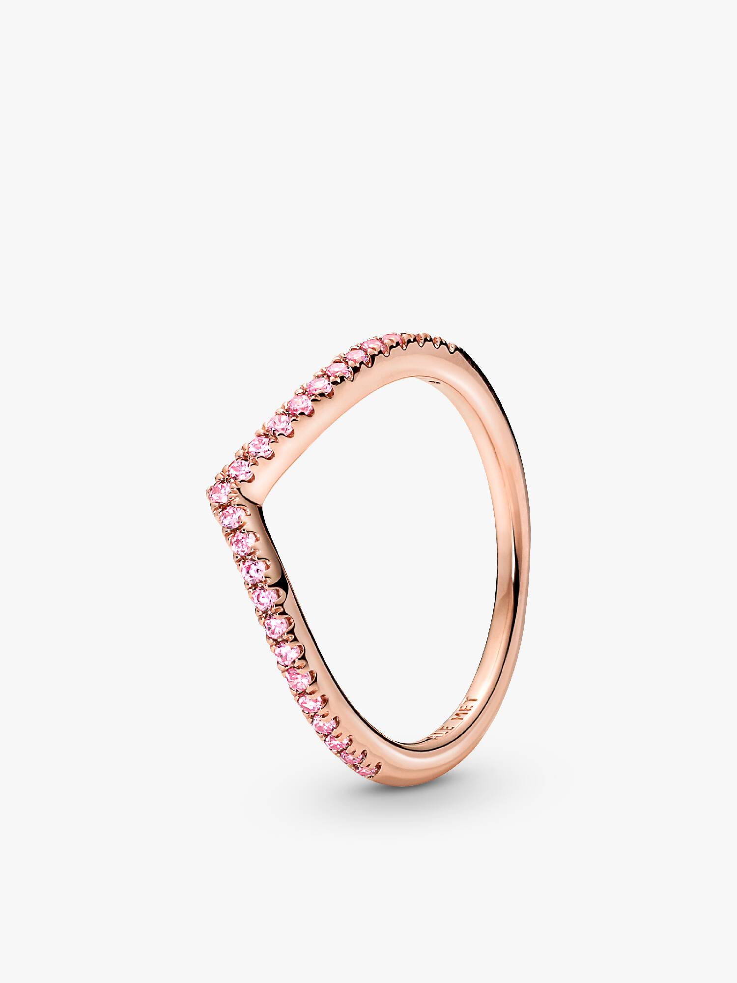 Pandora Timeless Sprankelend Roze Wishbone Ring