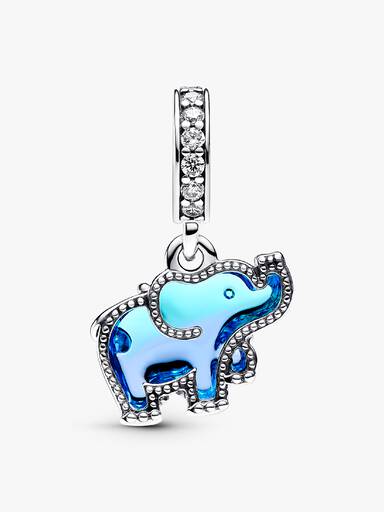Blauwe Muranoglas Olifant Hangende Bedel
