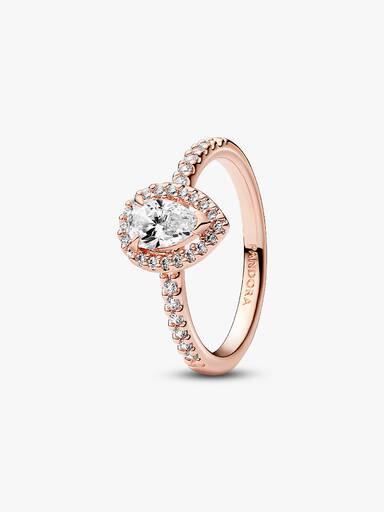 Sprankelende Peer Halo Ring