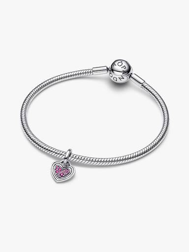 Hangende bedel met graveerbaar roze hart