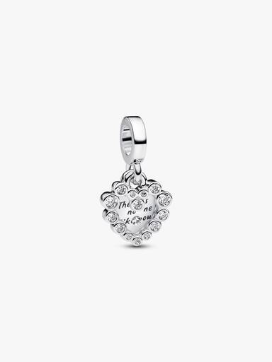 Sparkling Heart-dubbele hangende bedel