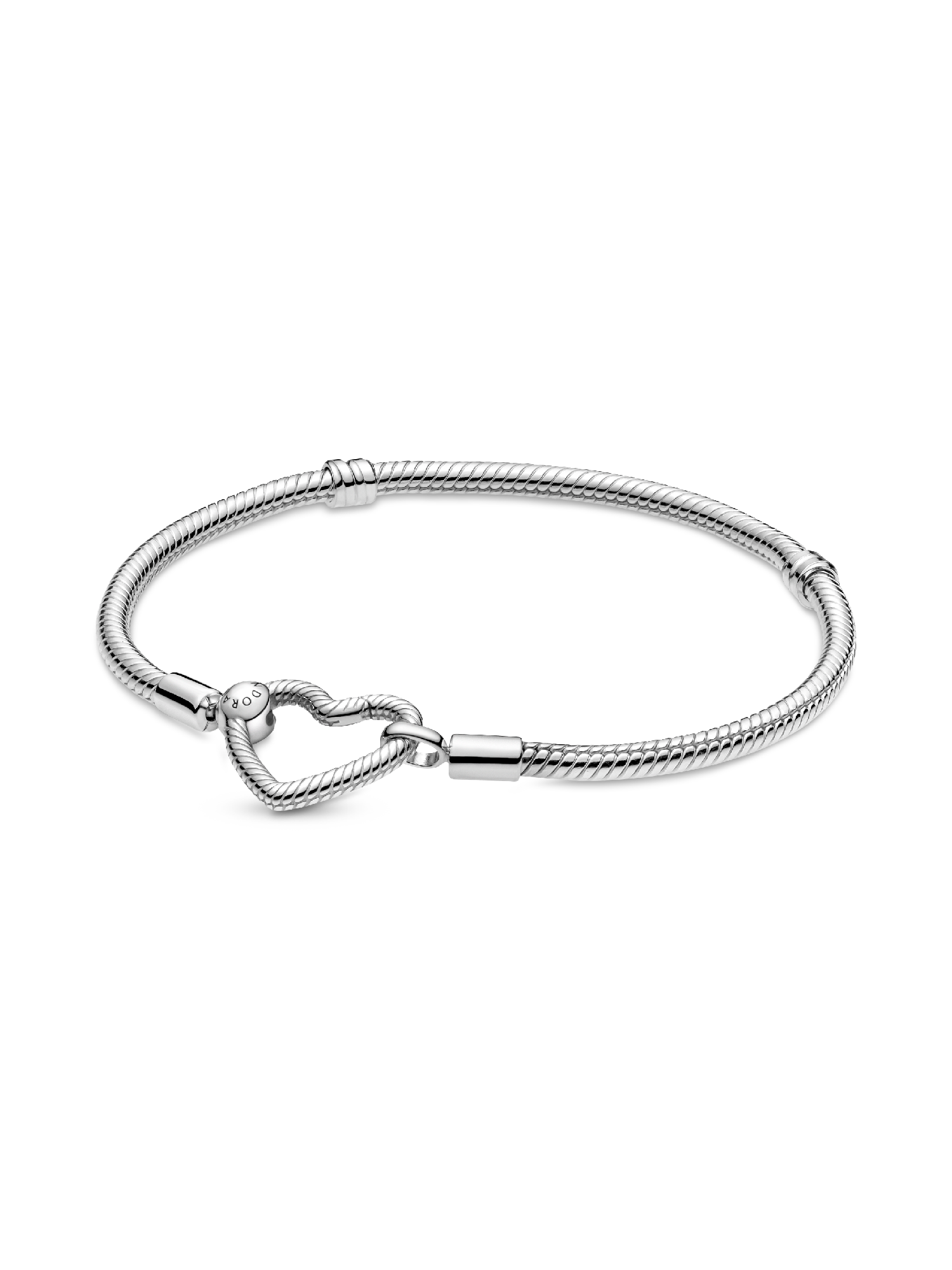 Pandora Moments snake chain-armband met hartsluiting