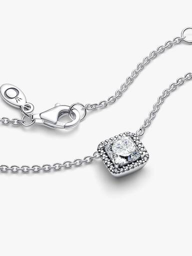 Square Sparkle Halo Ketting