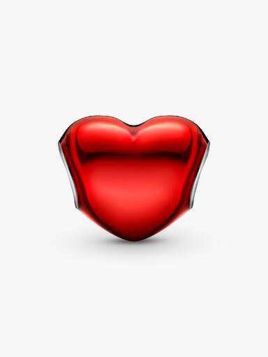 Metallic Red Heart Charm