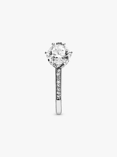 Transparante Sprankelende Kroon Solitaire Ring