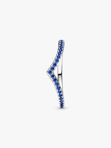 Pandora Timeless Sprankelend Blauwe Wishbone Ring