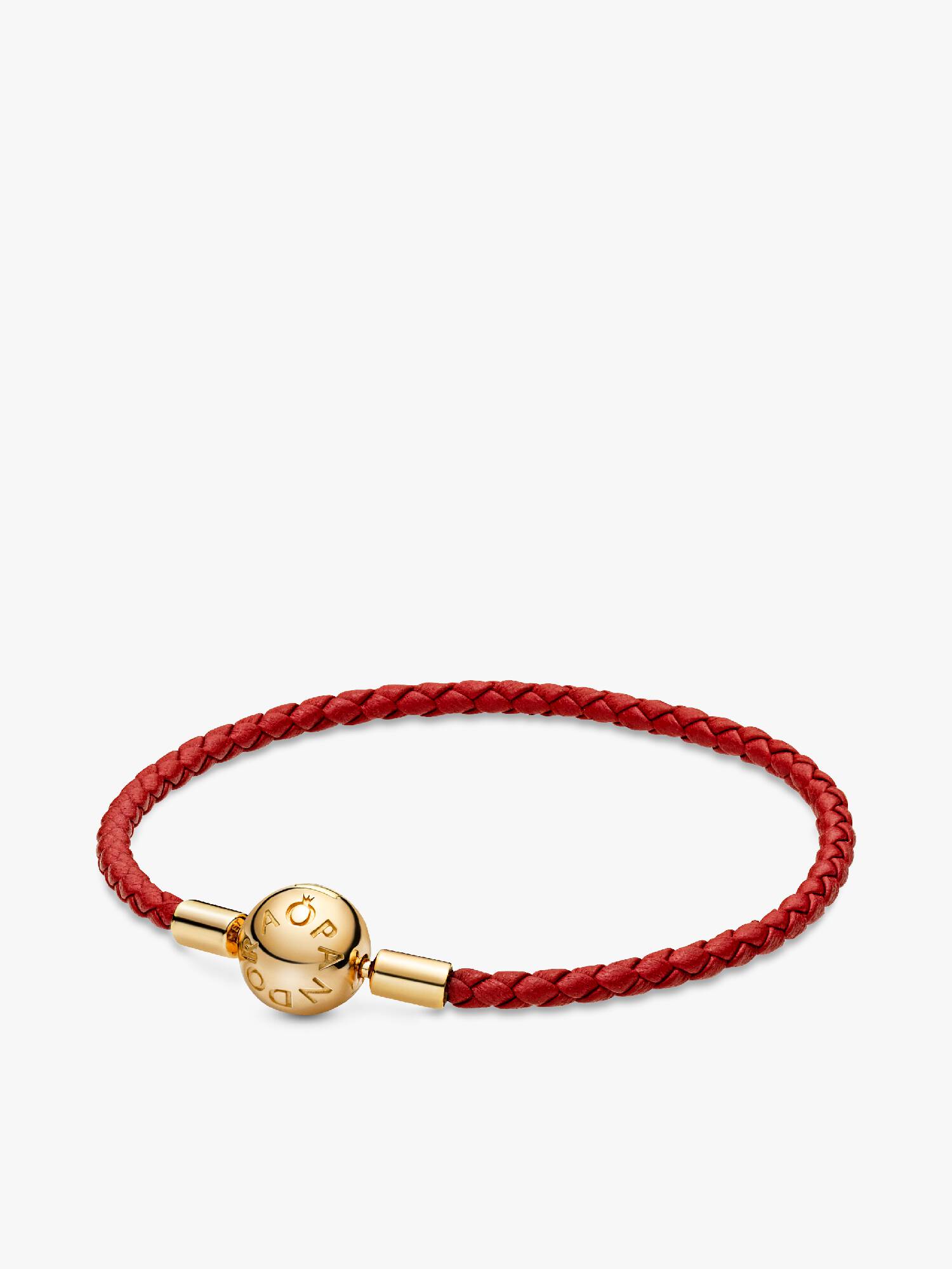 Pandora Moments Rode Geweven Leren Armband