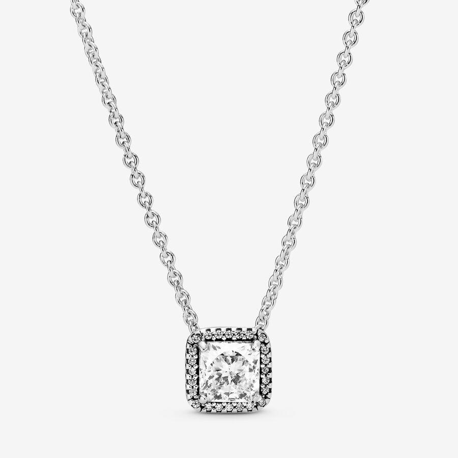 Square Sparkle Halo Ketting image number 0