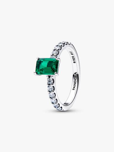 Rechthoekige Sprankelende Halo Ring