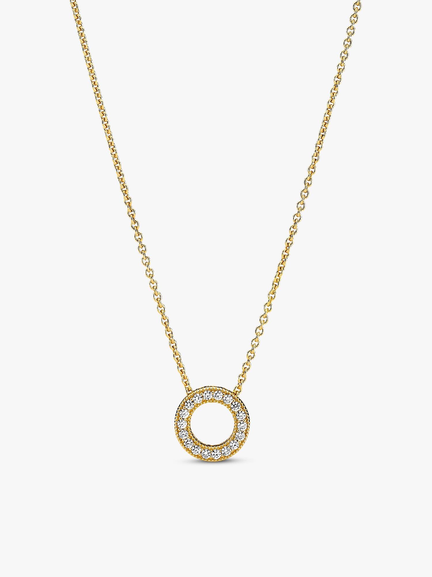 Pandora Logo Pavé Cirkel Halsketting