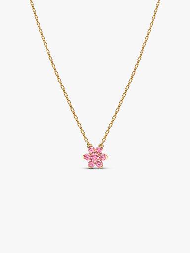 Sprankelende Ketting met Roze Bloemhanger