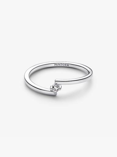 Gespleten Solitaire Ring