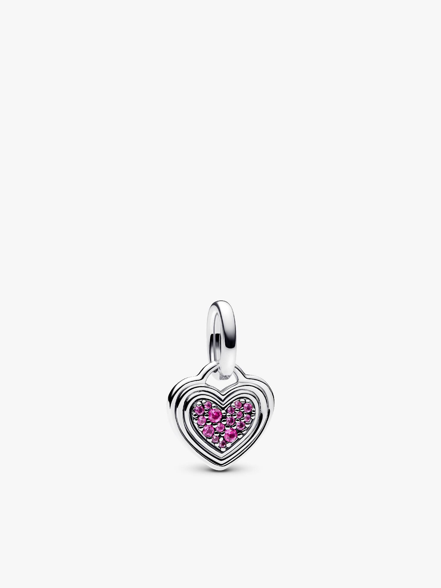 Hangende bedel met graveerbaar roze hart