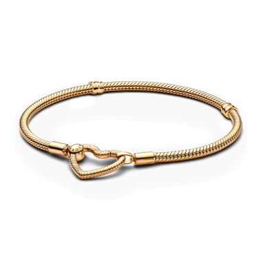 Pandora Moments snake chain-armband met hartsluiting