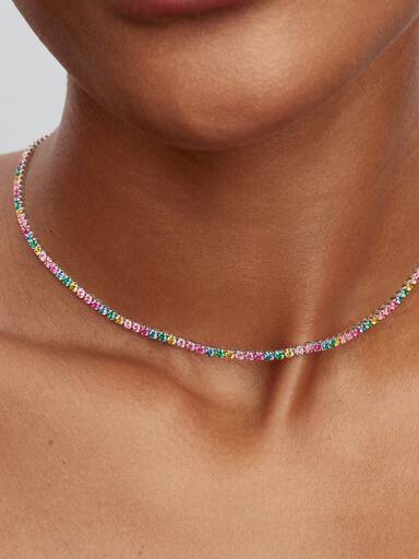 Regenboog Tennis Halsketting