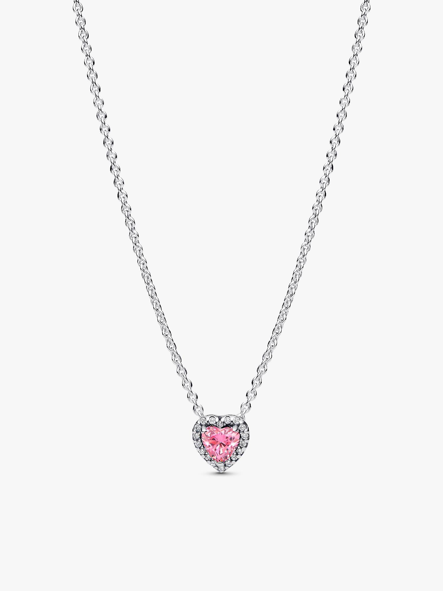 Roze Verhoogd Hart Halsketting