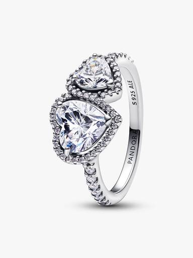 Sprankelende Halo Harten Ring