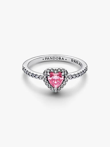 Verhoogd roze hartring