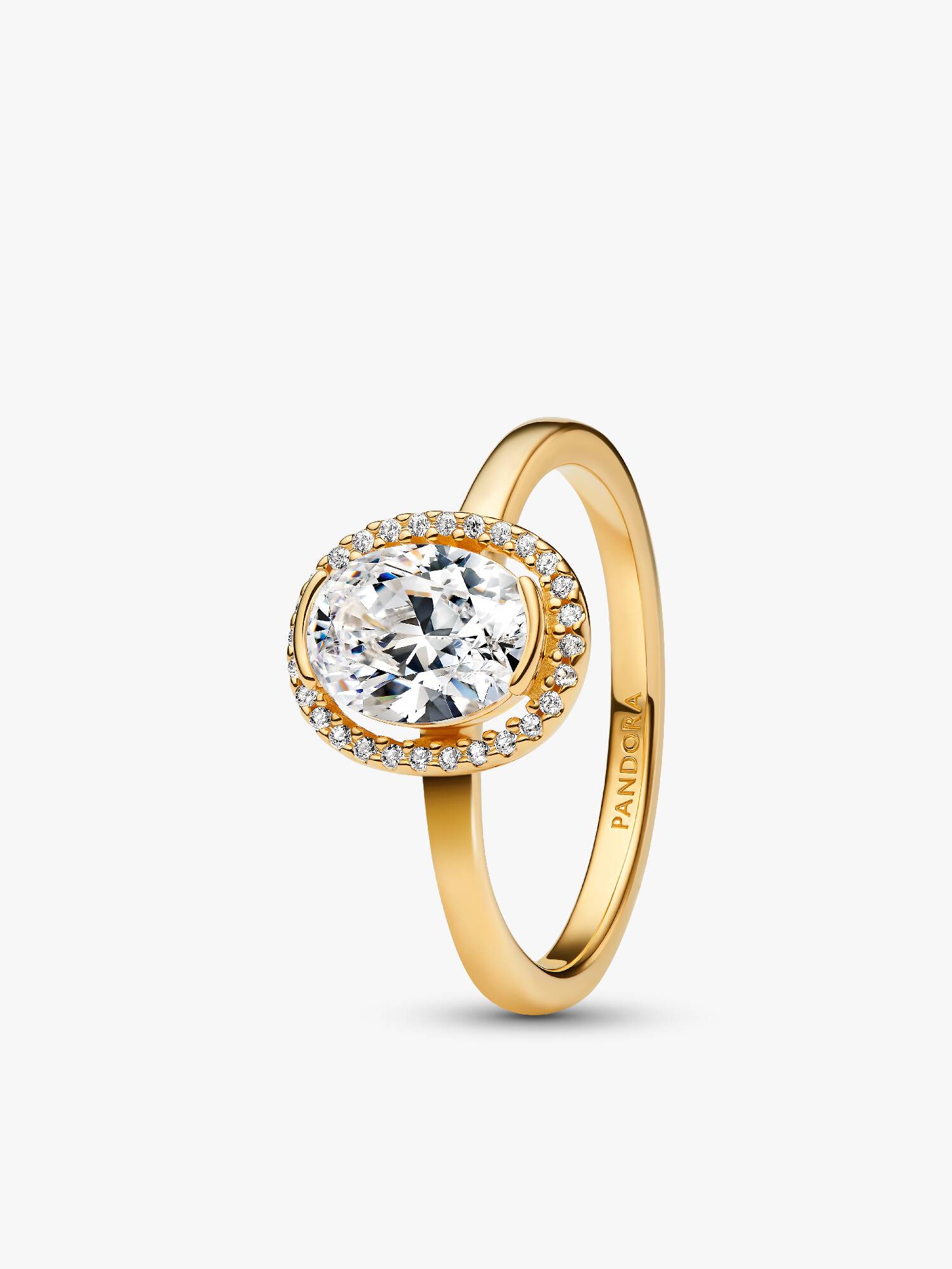 Ovale Sprankelende Halo Ring